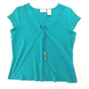Worthington Stretch Top Size Large Green #B063